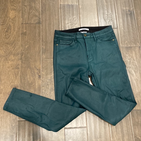 Sam Edelman Denim - Sam Edelman The Stiletto High Rise Skinny Ankle Green Coated Denim size 30